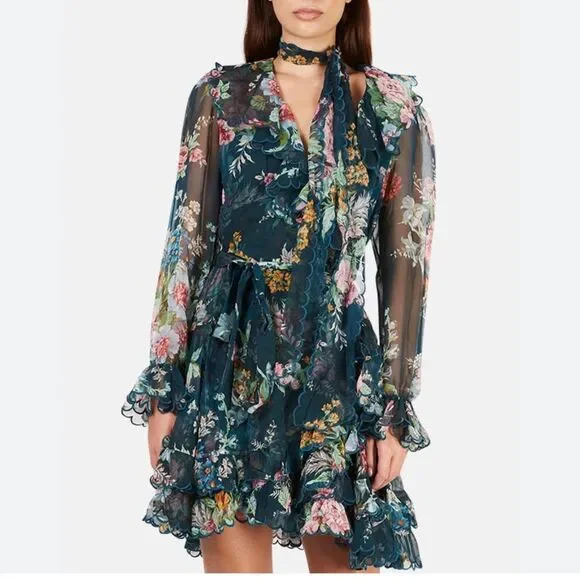 NWT zimmermann wavelength scallop silk dress - Picture 2 of 11